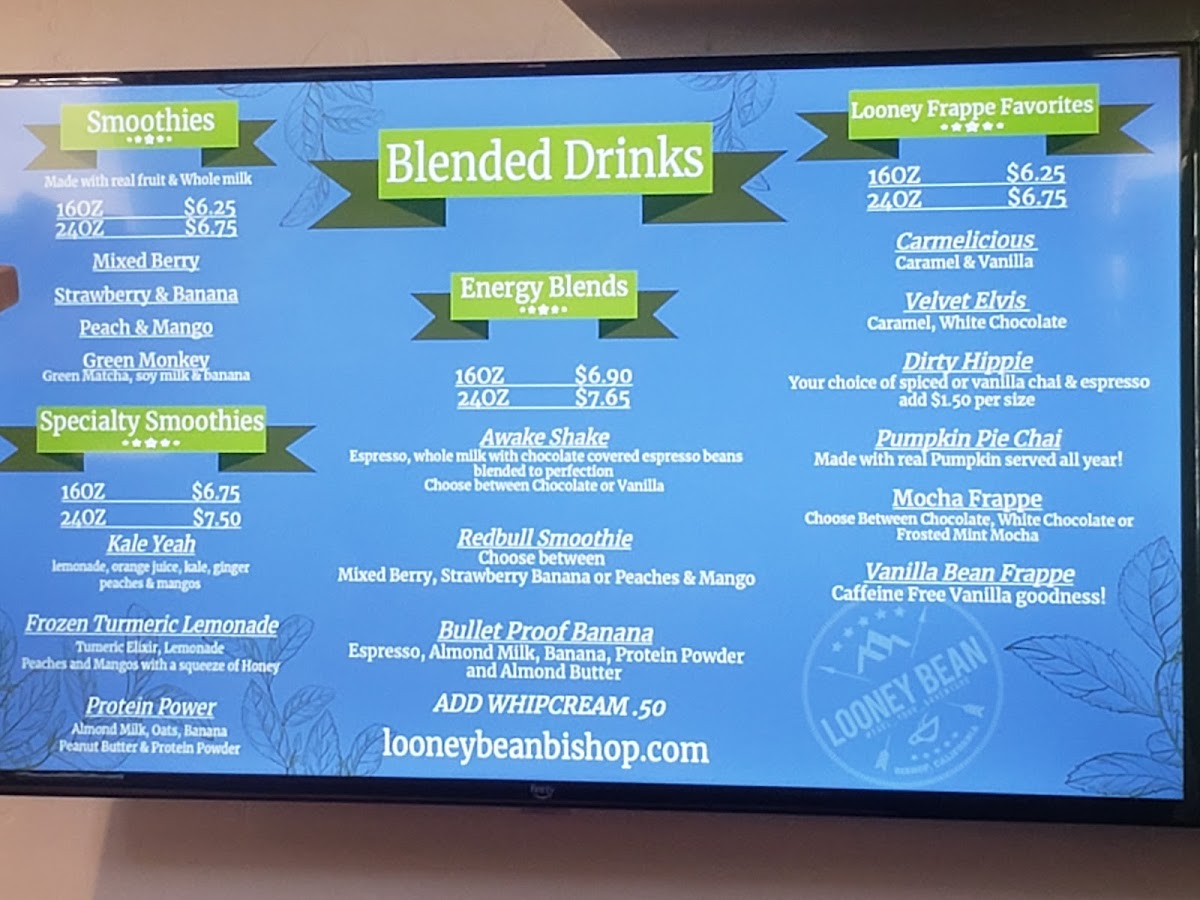 Looney Bean Menu - Image 2